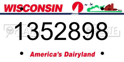 1352898 Wisconsin License Plate