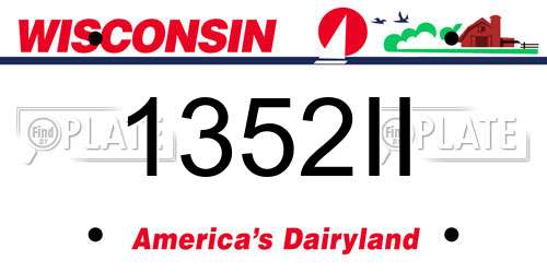 1352II Wisconsin License Plate