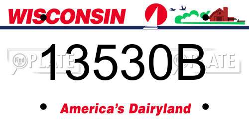 13530B Wisconsin License Plate