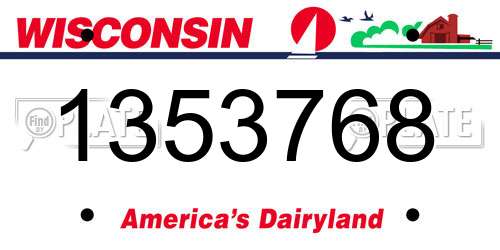 1353768 Wisconsin License Plate