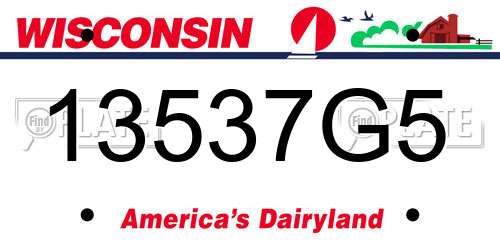 13537G5 Wisconsin License Plate