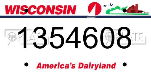 1354608 Wisconsin License Plate
