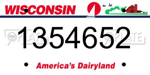 1354652 Wisconsin License Plate