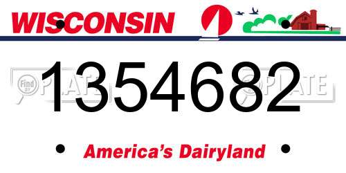 1354682 Wisconsin License Plate