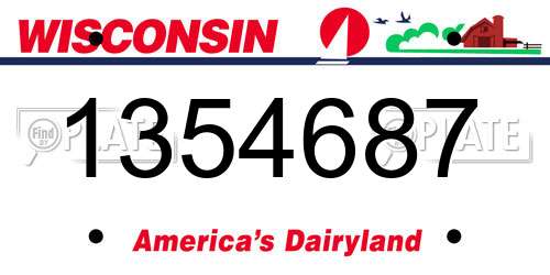 1354687 Wisconsin License Plate