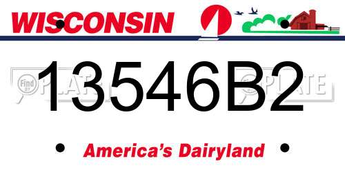 13546B2 Wisconsin License Plate