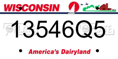 13546Q5 Wisconsin License Plate