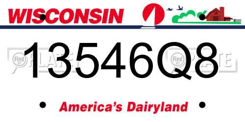 13546Q8 Wisconsin License Plate