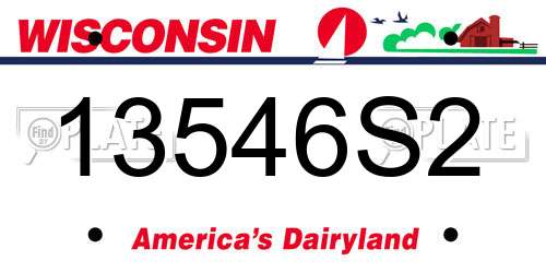 13546S2 Wisconsin License Plate