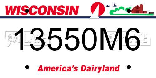 13550M6 Wisconsin License Plate