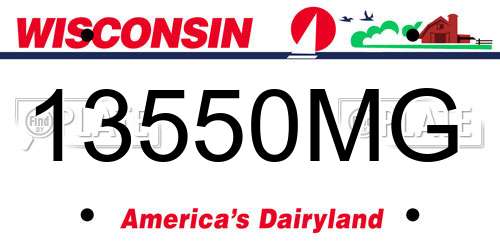 13550MG Wisconsin License Plate