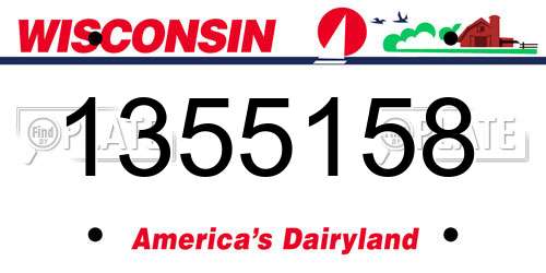 1355158 Wisconsin License Plate