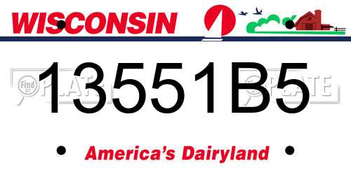 13551B5 Wisconsin License Plate