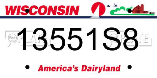 13551S8 Wisconsin License Plate