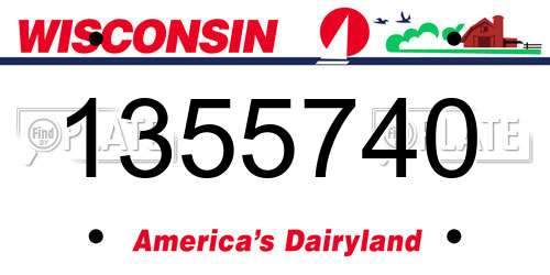 1355740 Wisconsin License Plate