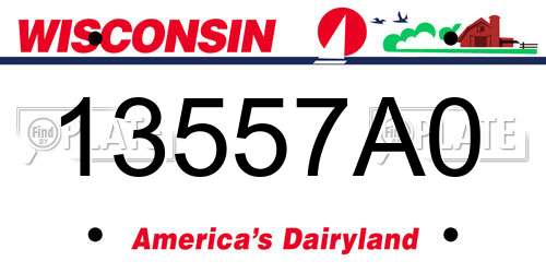 13557A0 Wisconsin License Plate