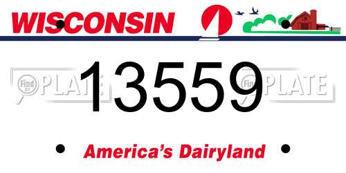 13559 Wisconsin License Plate
