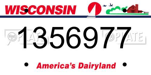 1356977 Wisconsin License Plate
