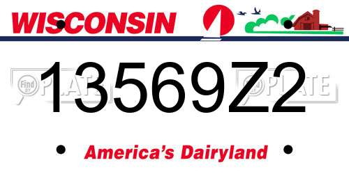 13569Z2 Wisconsin License Plate