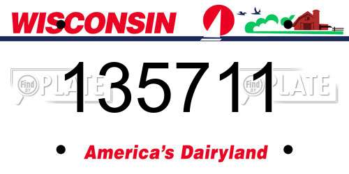135711 Wisconsin License Plate