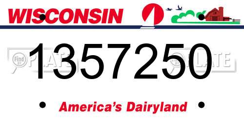 1357250 Wisconsin License Plate