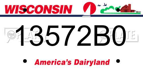 13572B0 Wisconsin License Plate