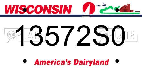 13572S0 Wisconsin License Plate