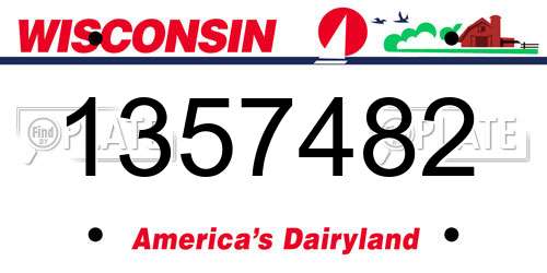 1357482 Wisconsin License Plate