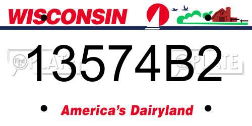 13574B2 Wisconsin License Plate