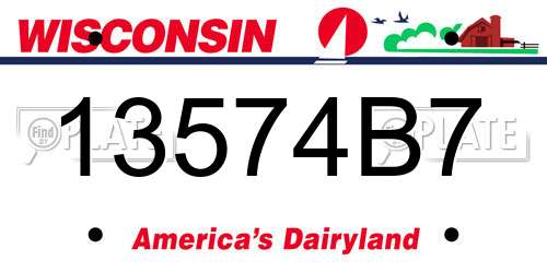 13574B7 Wisconsin License Plate