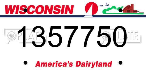 1357750 Wisconsin License Plate