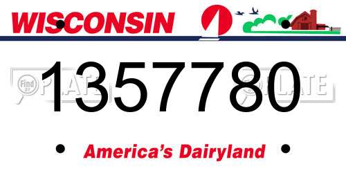 1357780 Wisconsin License Plate