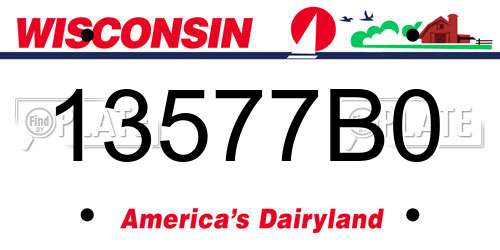 13577B0 Wisconsin License Plate
