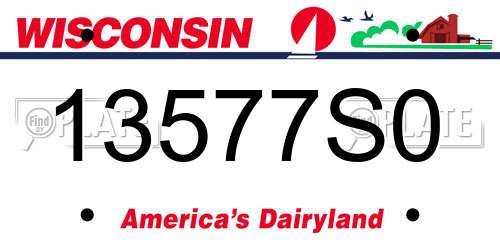 13577S0 Wisconsin License Plate