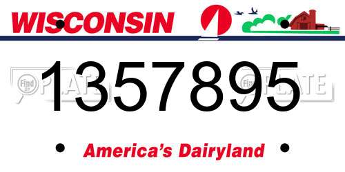 1357895 Wisconsin License Plate