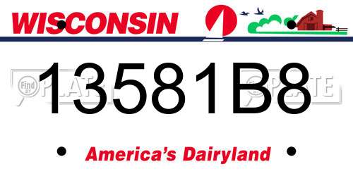 13581B8 Wisconsin License Plate