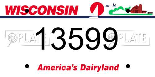 13599 Wisconsin License Plate