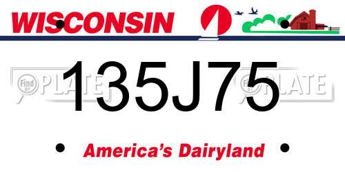 135J75 Wisconsin License Plate