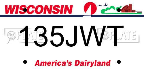 135JWT Wisconsin License Plate