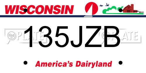 135JZB Wisconsin License Plate