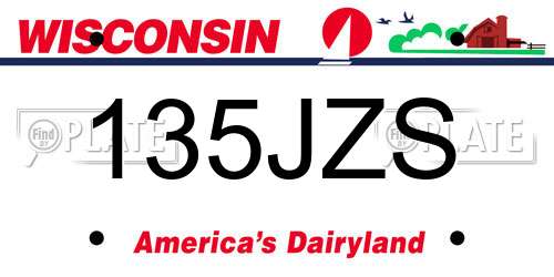 135JZS Wisconsin License Plate