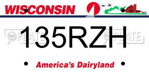 135RZH Wisconsin License Plate
