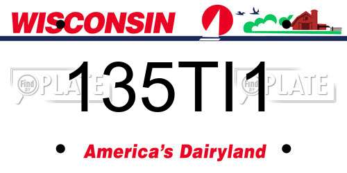 135TI1 Wisconsin License Plate