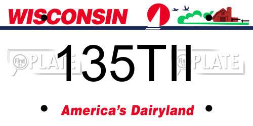 135TII Wisconsin License Plate