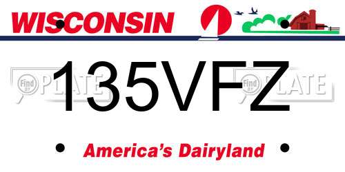 135VFZ Wisconsin License Plate