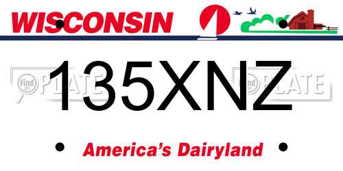 135XNZ Wisconsin License Plate