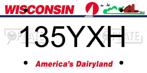 135YXH Wisconsin License Plate