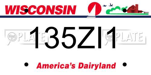 135ZI1 Wisconsin License Plate