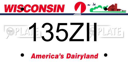 135ZII Wisconsin License Plate