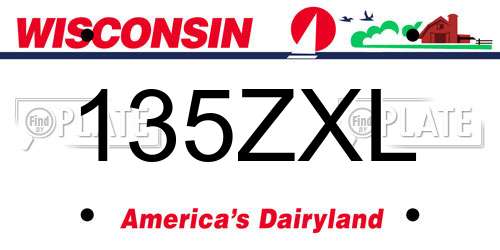 135ZXL Wisconsin License Plate
